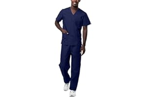 Sivvan Unisex Scrubs - Classic V-Neck Top & Drawstring Pants Scrub Set
