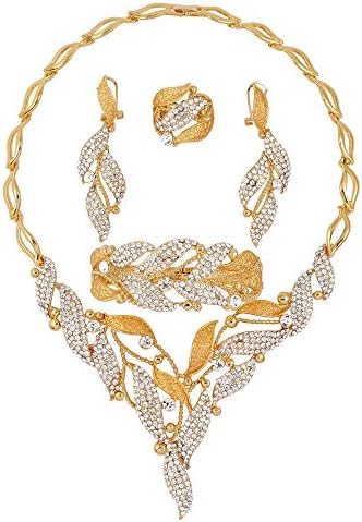 IFFURMON Vintage Bridal Jewelry Sets Real Gold Plated Wedding Party Crystal Women Statement Jewellery Set