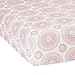 Lambs & Ivy Classic Medallion Fitted Crib Sheet, Pink/White