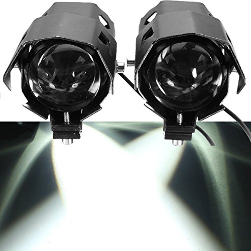 TUINCYN U9 Motorcycle LED Spotlight/ Fog Light/ Headlight Light Lamp/Daytime Running Light Bulb 15W 3000 Lumens High Low Beam Motor/ Motorbike Light Mounting Lights (Pack of 2)