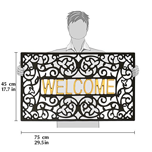 gbHome GrayBunny GH-6759A Entrance Doormat, Waterproof PVC Welcome Door Mat w/Non-slip Backing, Easy to Clean Stylish Outdoor Mat, Front and Back Door, Garage or Porch Entryway, Poolside, Patio - Thumbnail 3