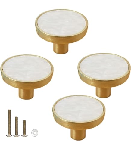 QOGRISUN 5-Pack Brass Crystal Cabinet Knobs,Glass Crystal Gold Drawer - View #10