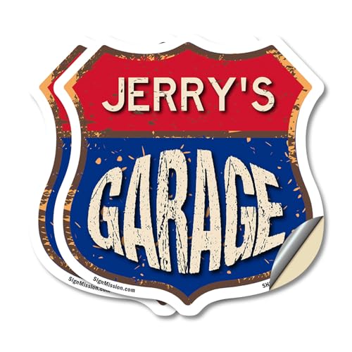 Jerry's Garage (2 Pack) 12 inch X 12 inch Shield Shaped Heavy Duty 3.2 mil Viny…