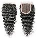 Younsolo Brazilian Deep Wave Bundles with Closure 8A Grade 3 Bundles with Lace Closure 100% Unprocessed Deep Wave Brazilian Virgin Human Hair Free Part Human Hair Extensions (8 10 12+8, Natural Color)