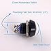 URTONE Momentary Push Button Switch, UR123, 1NO SPST DC/AC 36V 2A Aluminum Alloy Metal Shell Suitable for 12mm 1/2