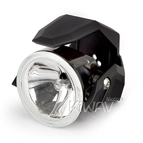 KiWAV Magazi motorcycle NS-41 round fog light black fork tube mount