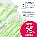 8 Travel Storage Bags for Clothes - No Vacuum or Pump Needed Space Saver - Roll-up Compression Bags Travel | 4 Large 4 Medium - Plus Luggage Tags