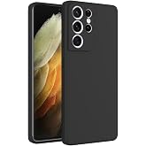 WOGROO for Samsung Galaxy S21 Ultra Case Black, Scratch Resistant with Soft Touch, Slim Thin Phone Cover for Samsung Galaxy S21 Ultra