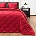 downluxe Twin Comforter Set - Red and Black Twin Comforter, Soft Bedding Sets for All Seasons - 2 Pieces - 1 Comforter (66