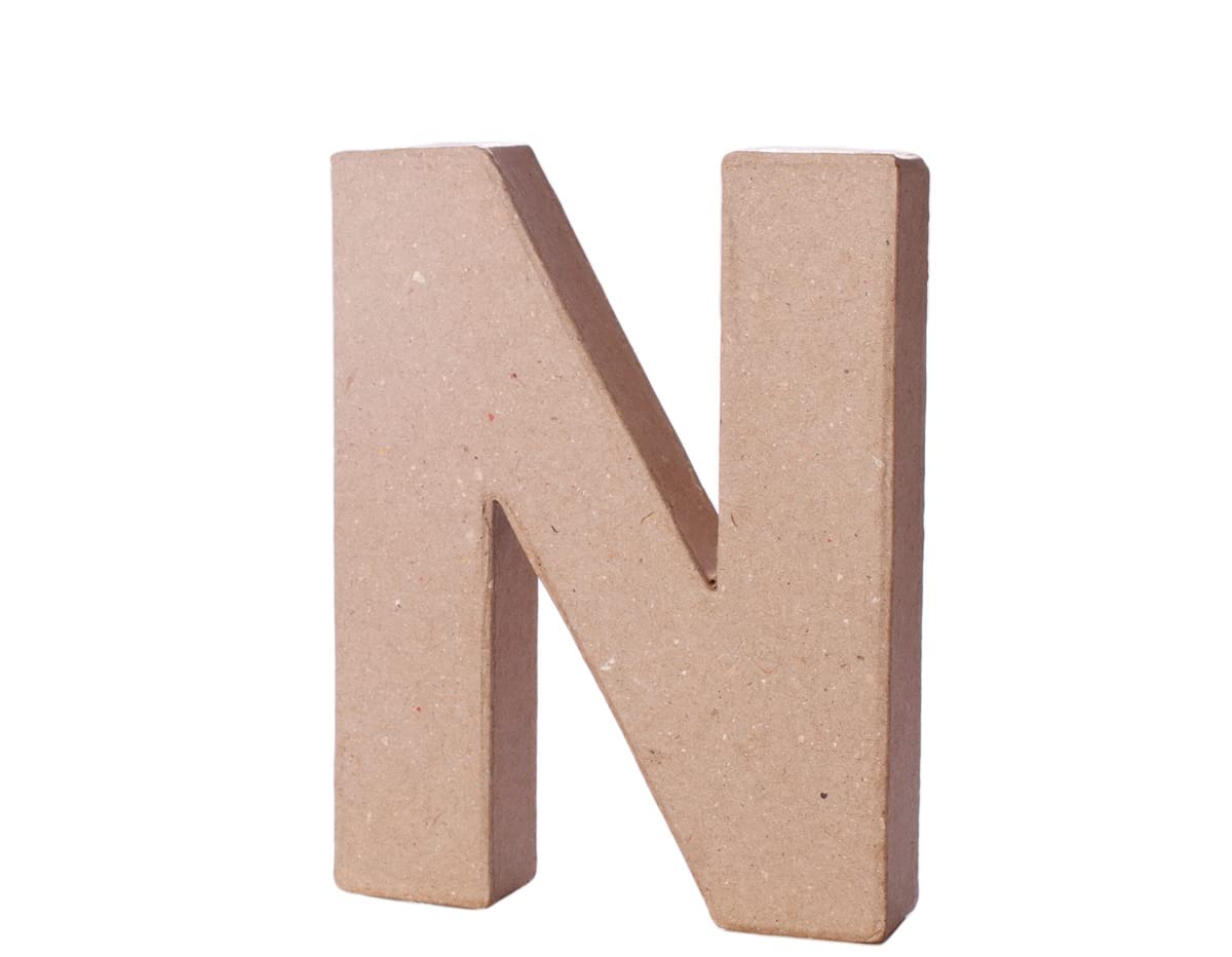 INNSPIRO Letter N Paper Mache with Volume alt. 10 cm. Thickness 1.8 cm.
