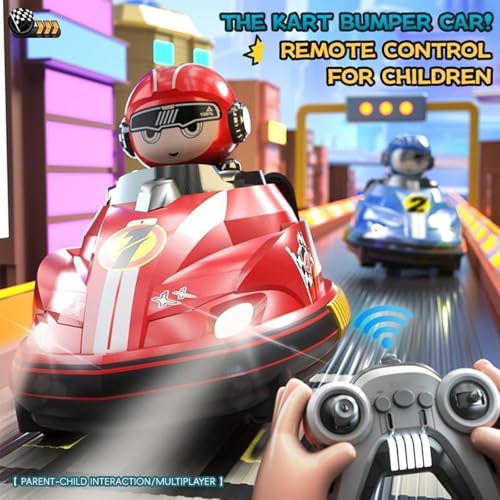 Beauenty 2 Pack Remote Control Battle Bumper Car for Toddlers, Radio Control Toys Music Catapult Robot Popping Up Family Interaction RC Battle Game for 6+Kids