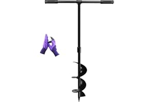 LONGRUNNEW Heavy-Duty Manual Garden Auger Drill Bit - 6" x 38" Plant/Fence Hole Digger for Bulbs, Trees, Seedlings, Umbrellas