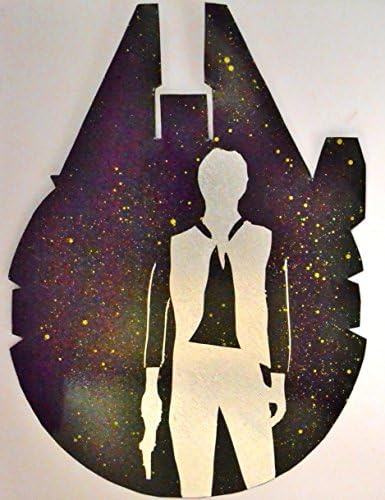 Han Solo Millennium Falcon Star Wars Vector Outline Metal Cutout Spray Paint Art