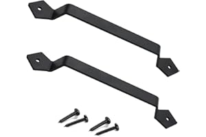 LI-TIANFENG Barn Door Handles - Gate Pulls for Wooden Fences Shed Garage Sliding Door - Pull Handle Rustic Farmhouse Industrial Style - Outdoor Indoor Exterior and Interior Pulls - Black 2pcs (10 inch(2pcs))