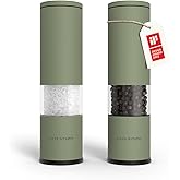 LARS NYSØM Salt and Pepper Grinder Set Manual, Stainless Steel Salt and Pepper Mills with Adjustable Ceramic Grinder I Design Spice Shakers (Sage Green)