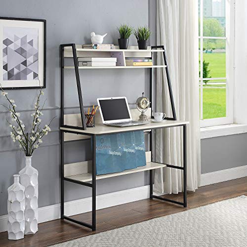 HOME BI Multi-Functional Computer Desk with Hutch and Storage Bookshelf Writing PC Laptop Study Table Workstation for Home Office, 39.37" x 18.9" x 54.5"