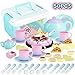 Tea Time Toys 50 Pieces Party Play Food for Kids, DIY Cutting Birthday Party Cake Toys Set Dessert,Cookies,Doughnut,Kitchen Toy for Toddlers, Boys & Girls