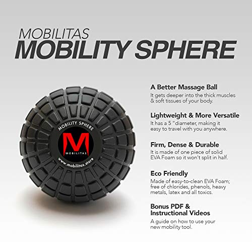 MOBILITAS Mobility Sphere, Trigger Point Massage Ball 5 Inch Foam Roller Ball for Workout