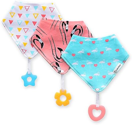 Baby/Toddler Bandana Teething Bibs 3-pack ,Made with 100% Organic Cotton, Super Absorbent and Soft (Unisex)