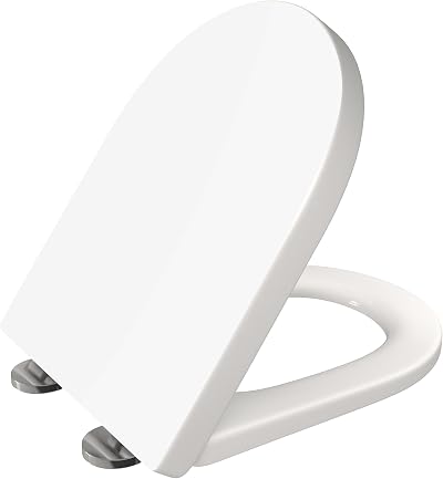 AAN D-Shape Toilet Seat with Soft Close Quick Release Easy Cleaning