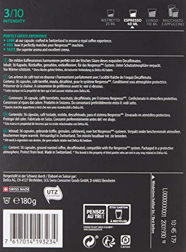 Café Royal Espresso Decaffeinato 36 Kapseln für Nespresso Kaffee Maschine - 5/10 Intensität - UTZ-zertifiziert… – Bild 4