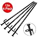 Beefoor 12-Inch Tent Stakes, Heavy Duty Camping Stakes, Forged Steel Tent Pegs Unbreakable and Inflexible, Available in Rocky Place Dessert Snowfield and Grassland (Black) (12in-4parks)