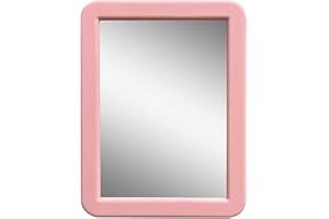 CEREM Locker Mirror Magnetic for Girls Locker, Light Pink 5" x 7" - Real Glass Magnetic Mirror for School Locker, Office, Home