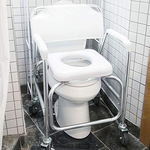 DMI Shower Transport Chair, Commode Chair for Toilet, Shower Chair with
