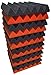 2x12x12 Orange Charcoal Acoustic Wedge Panels Soundproofing Studio Foam Tiles 12 Pack