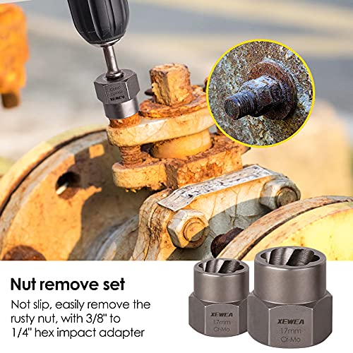 XEWEA 26Pcs Screw & Bolt Extractor Set and Right Drill Drill Bit Kit