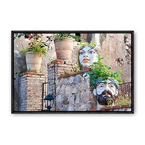 Framed Canvas Wall Art Rural Landscape Photography Canvas Prints Home Artwork Decoration for Living Room,Bedroom - 16x24 inches