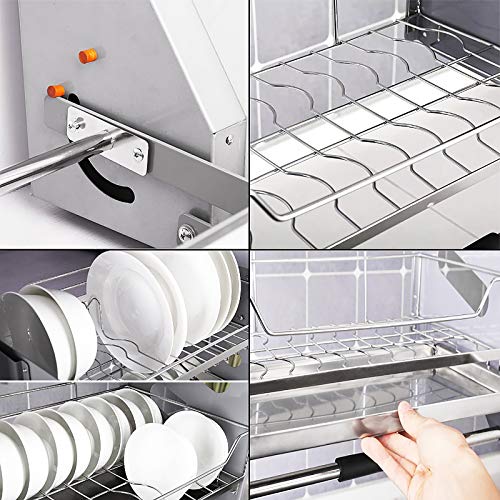 WHIFEA 2 Tier Blind PullDown Dish and Spice Rack System Inner Space