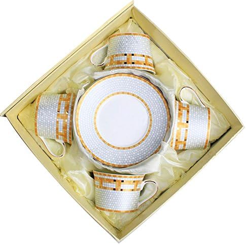 Bone China Ceramic 4 sets Tea Cup Coffee Cup,Yellow