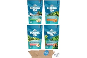 Mauna Loa Macadamia Nuts Snack Peak Variety Gift Box – Hawaiian Sea Salt, Maui Onion and Garlic, Honey Roasted, and Kiawe Smoked BBQ