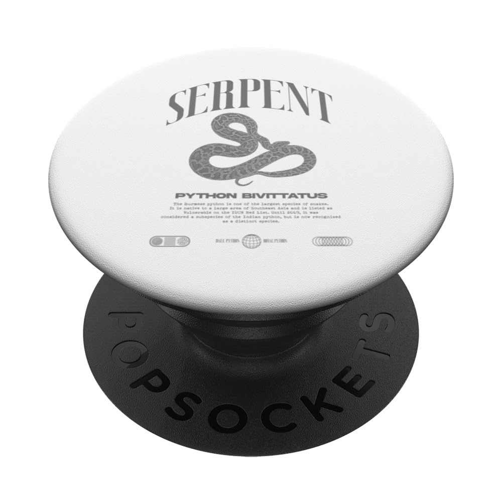 Burmese Python Modern Reptile Keeper Streetwear PopSockets Swappable PopGrip