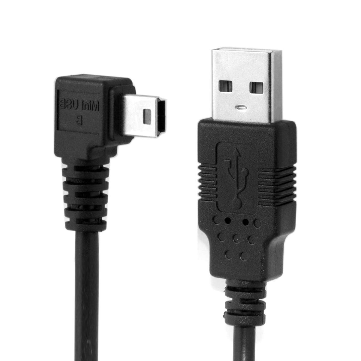 CY 6ft 1.8m Mini USB B Type 5 Pin Male 90 Degree Angled to USB 2.0 Data Cable