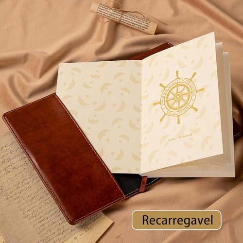 Caderno Couro Com Trava Para Combinação, Diário de Viagem para Marinheiro, Agenda Pessoal, Organizador de Planejamento Como Presente Para Meninas, Meninos, Mulheres (marrom)