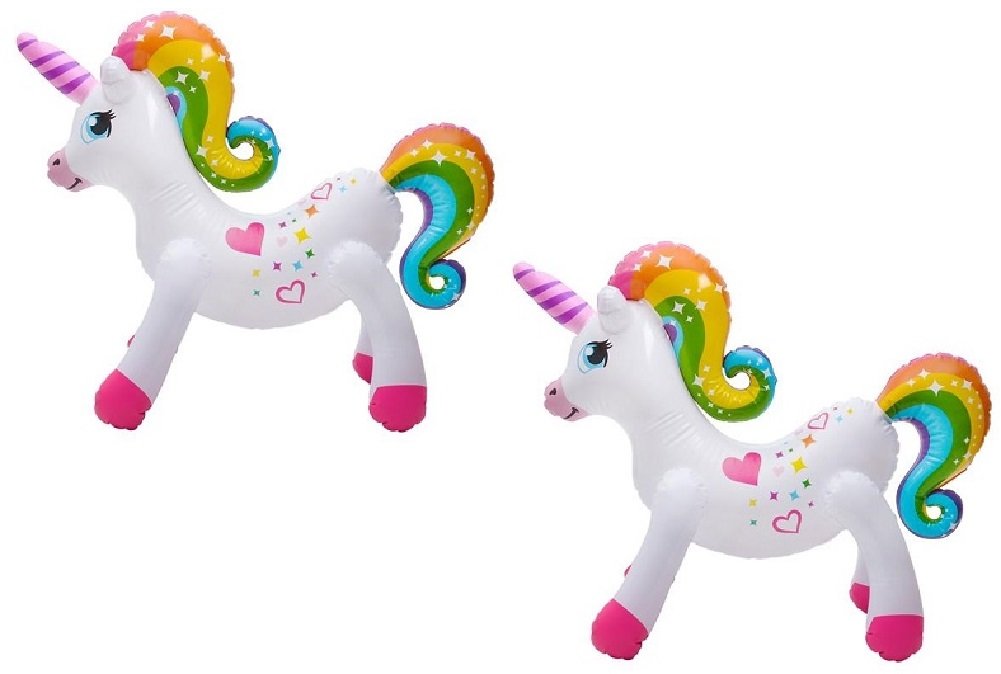 Novelty Treasures 24" Magical Rainbow and Hearts Unicorn Inflate (Set of 2) Birthday Party Gift and Decoration