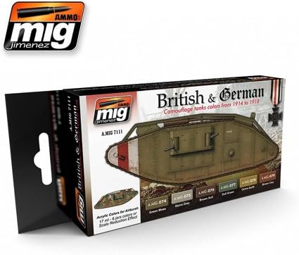 Ammo by Mig World War One British and German Tank Acrylic Paint Set