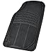 COUNTRY ONE Rubber CAR MATS All Weather 3-PCS 2-Rows Color Black