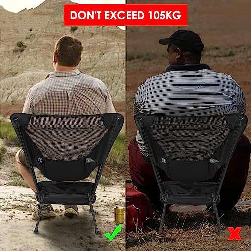 Diealles Shine Folding Camping Chair, Portable Ultralight Folding Chair with Carry Bag, Camping Chairs for Outdoors, Garden, Beach, Fishing, Picnic, Travel, Orange