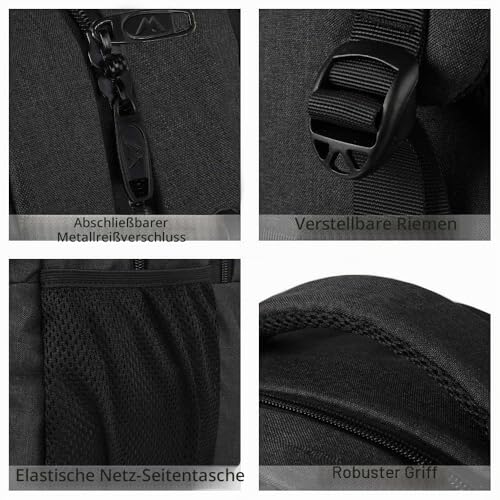 MATEIN 15.6 Inch Laptop Rucksack, Laptop Bag with USB Charging Port, Water-Repellent Computer Daypack for Business, Travel, Work, College, Men Women, Black