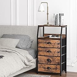 Furnulem Tall 4 Drawers Dresser, Vertical Storage