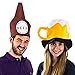 Tigerdoe Beer Hats - 2 Pack - Party Hats for Adults - Beer Mug Hat - Beer Bottle Hat - Couples Costumes