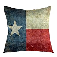 oFloral Texas Flag Throw Pillow Cover American Flag Decorative Pillow Case Square Cushion Covers Home Decor for Couch Sofa Livingroom Bedroom 18 x 18 Inch Pillowcase
