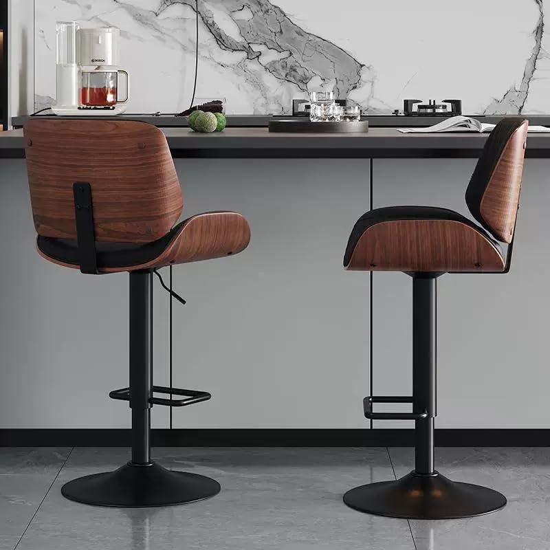 Photo 1 of ***FOR PARTS ONLY / MISSING ASSEMBLY PIECES*** HVZHVZ Bar Stools Set of 2, Bar Stools for Kitchen with Bentwood Back and Leather Seat, Swivel Barstools for Kitchen Counter