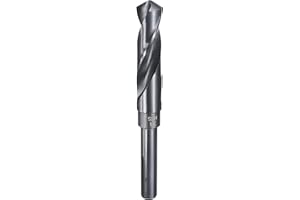 HARFINGTON 3/4" Drill Bit 1/2" Reduced Shank 3-Flat 4241 High Speed Steel Nitriding Black 118° for Soft Materials Wood Plastic Iron Copper Aluminum