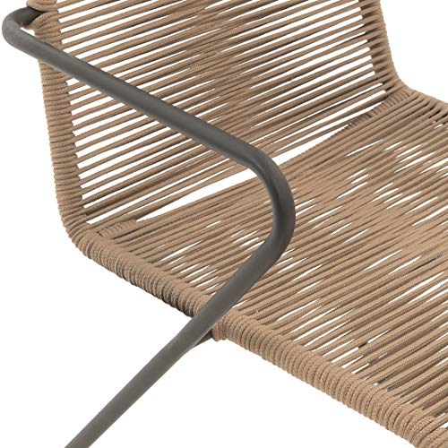 OUTLIV. Maranello Gartenmöbelset 5tlg. Stahl/Teak/Rope, Tisch 180x90, Stapelsessel 60,5x55, Gestell in Anthrazit… – Bild 8