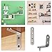 Corner Brace - LANMOK 20 Sets Silvery Metal Straight Steel Braces Joint Stainless Steel Right Angle Bracket Fastener for Wood Chair Bookshelf Board Window Furniture