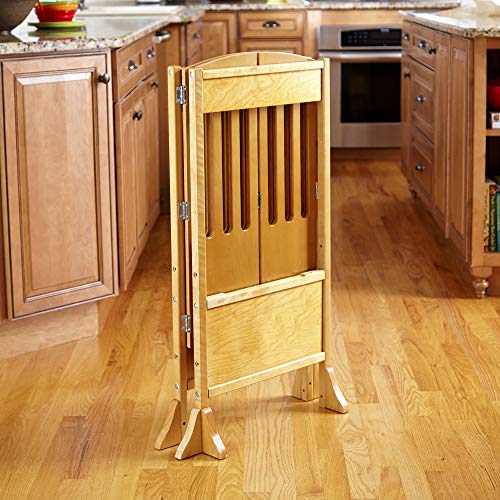 Guidecraft Contemporary Kitchen Helper® Stool and 2 Keepers Honey